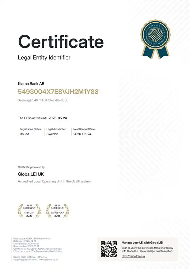 LEI certificate in United Kingdom