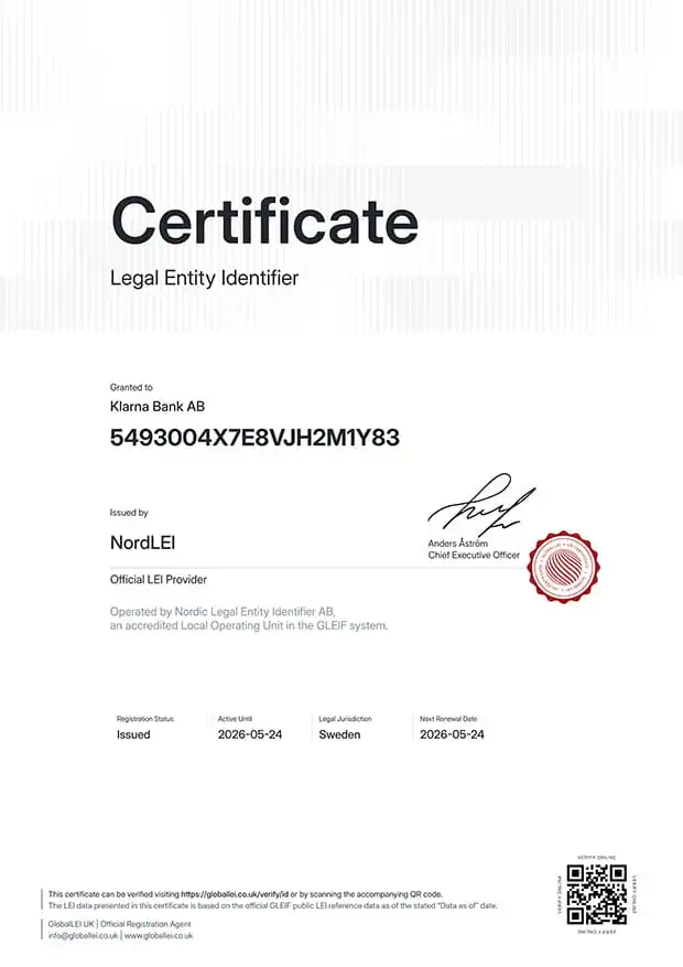 Premium LEI certificate